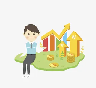 扁平风理财男人免抠图免抠