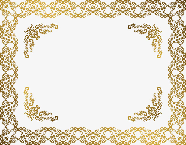 金色花纹底纹免抠