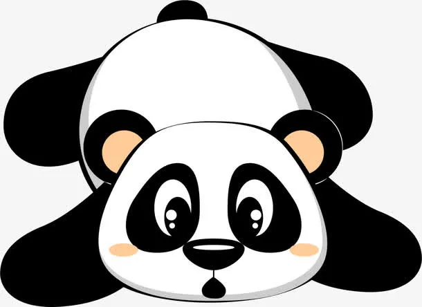 呆萌黑白熊猫免抠