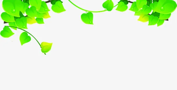 绿色卡通树叶美景春天免抠