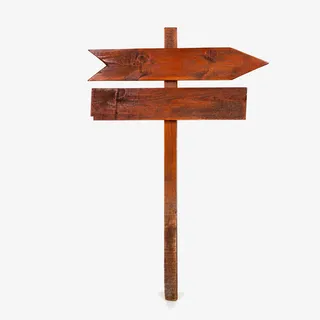 木箭头指示牌免抠