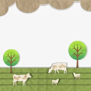 绿色田野边框纹理免抠