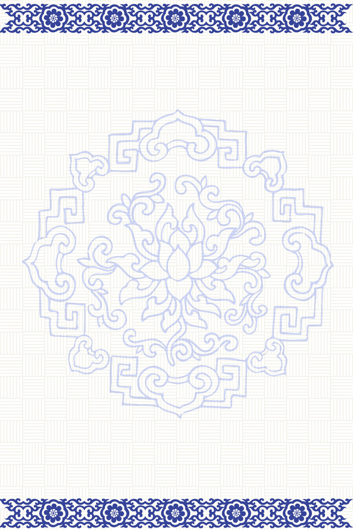 矢量古典青花瓷花纹背景高清