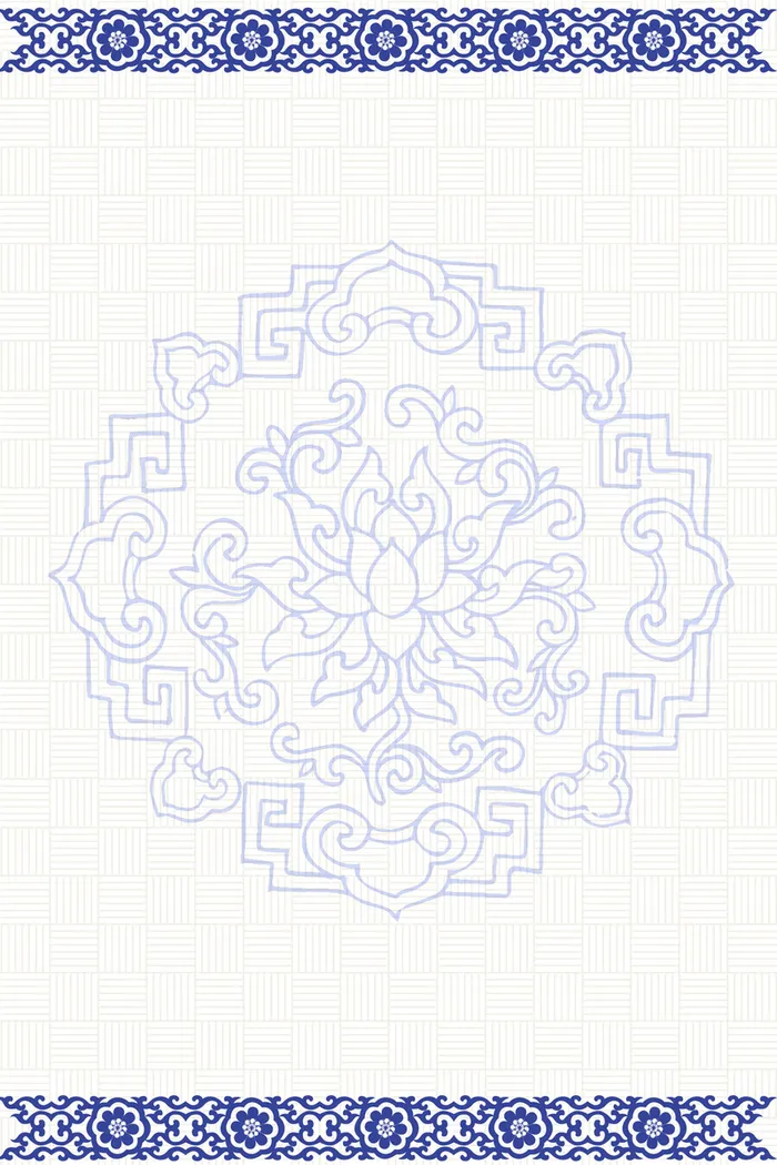 矢量古典青花瓷花纹背景高清