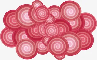 粉红色祥云花纹免抠