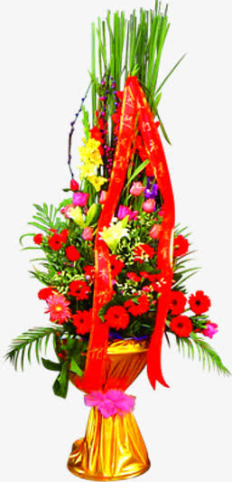 新店开业鲜花祝贺标语免抠