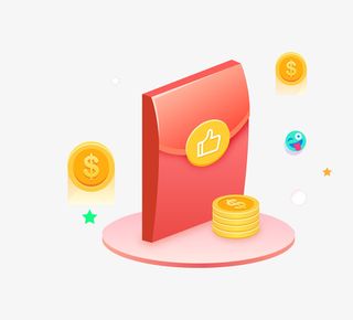 立体红包金币PNG免抠