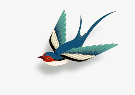 燕子，春天，手绘，，小鸟免抠