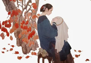 中国古代绣花美女免抠