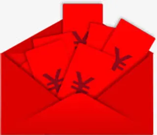 红色手绘红包装饰免抠