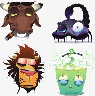 愁苦的动物们免抠