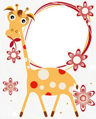 文案背景元素 卡通 动物 长颈