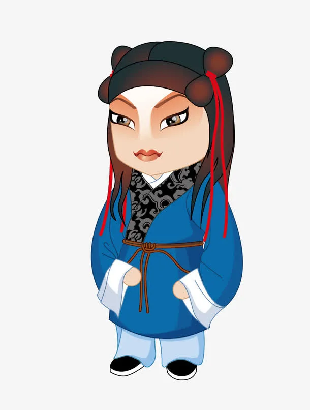 中国风戏曲人物书童免抠