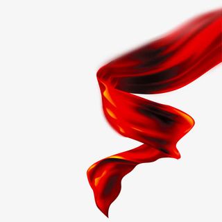 红色绸带免抠