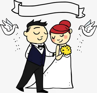 矢量婚礼新人素材免抠