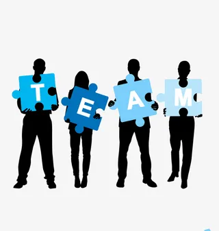 商务人物剪影团队合作免抠