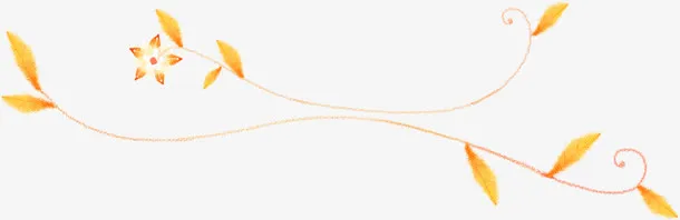 黄色卡通创意花纹春天免抠