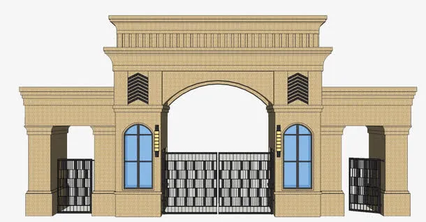学校大门免抠