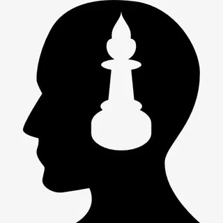 男性侧面剪影与蜡烛图标免抠