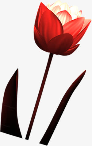 荷花灯红色七夕免抠