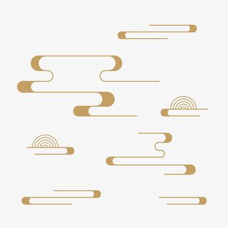 祥云中国风 金色云线条免抠