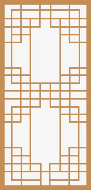 传统窗格花纹免抠