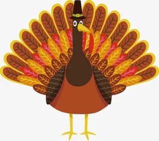彩色羽毛的火鸡免抠