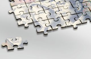 拼图与金钱 企业海报背景素材高清