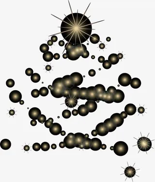 新年黑色闪耀美景免抠