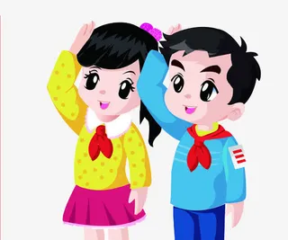 卡通少先队员免抠