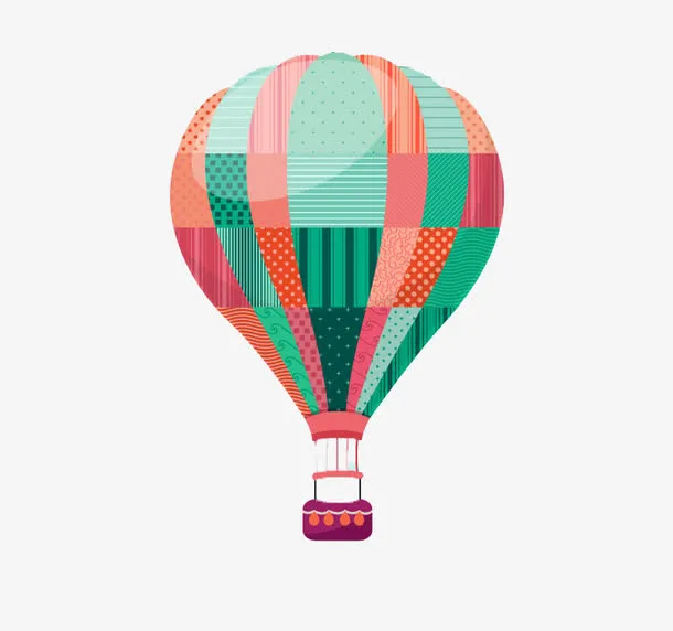 卡通热气球背景矢量素材