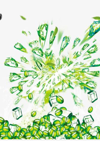 发射的绿豆冰沙免抠手绘/卡通卡通元素