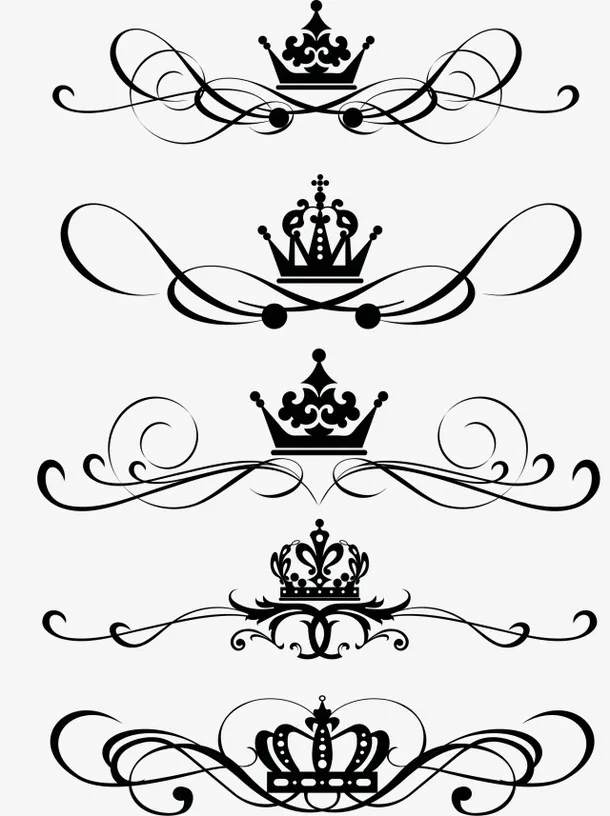 欧式边框花纹皇冠免抠