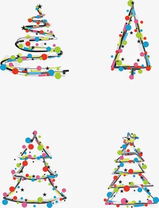 圣诞创意小树免抠