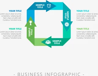 循环箭头信息图表免抠