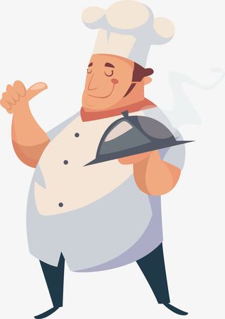 卡通高级厨师免抠