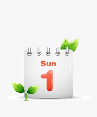 卡通立体日历表免抠