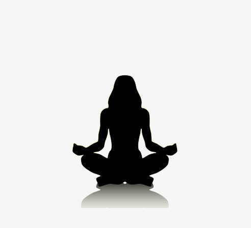 打坐女人剪影免抠