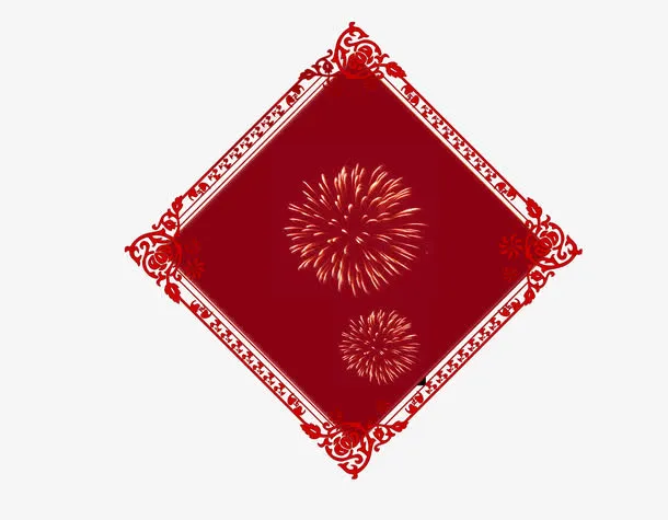红色中国风新春菱形装饰PNG免抠