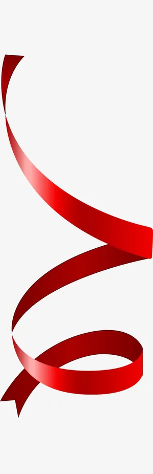 矢量彩带红色免抠