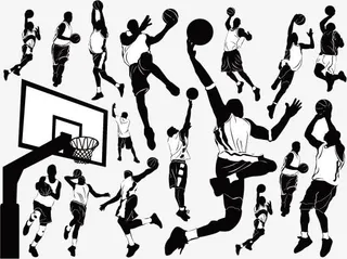 篮球元素剪影免抠