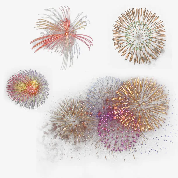 浪漫彩色灿烂烟花免抠