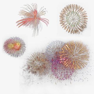 浪漫彩色灿烂烟花免抠