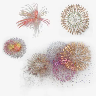 浪漫彩色灿烂烟花免抠