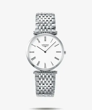 手表男表浪琴银色腕表免抠