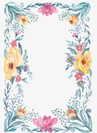 手绘卡通水彩花环免扣免抠