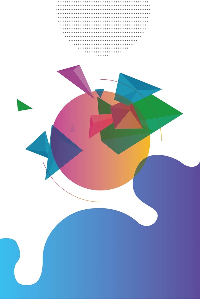 矢量简约扁平色块几何梦幻海报背景图高清