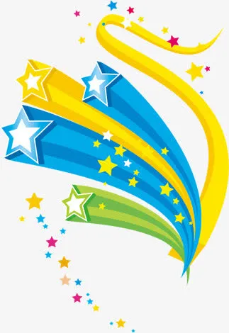 时尚绚丽彩带丝带装饰元素免抠