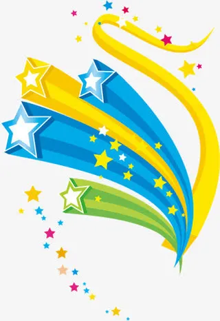 时尚绚丽彩带丝带装饰元素免抠