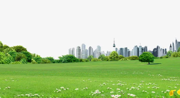 城市建筑草地免抠素材免抠